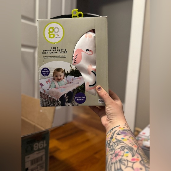 Go by Goldbug 2-in-1 Shopping Cart & High Chair Cover Flamingo - Picture 1 of 4